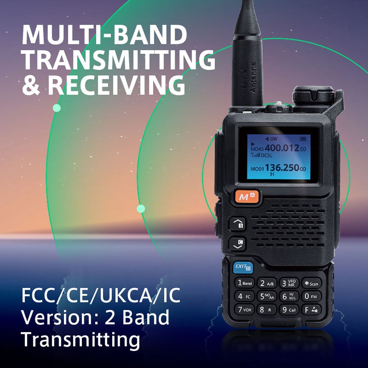 GriRadion 5W Long Range Radio with UHF/VHF & Aviation Bands