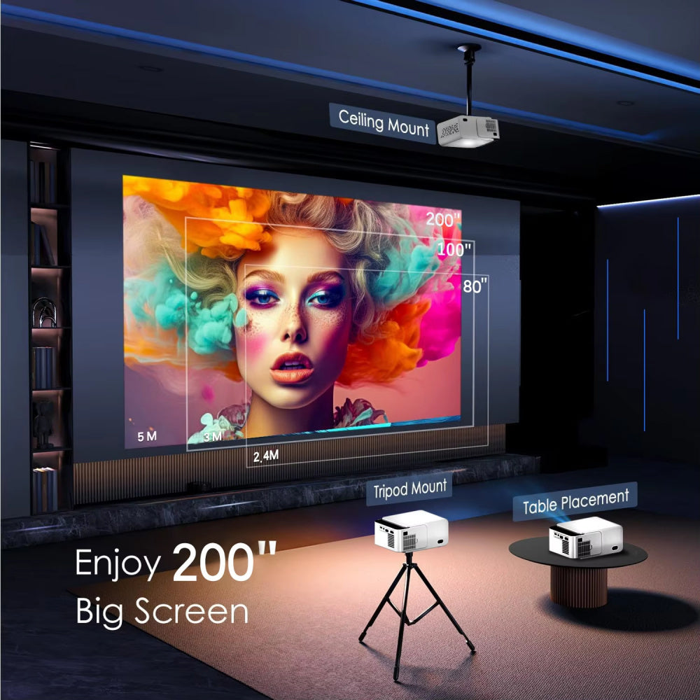 BeamitPoke 4K Portable Projector with WiFi6 and 200