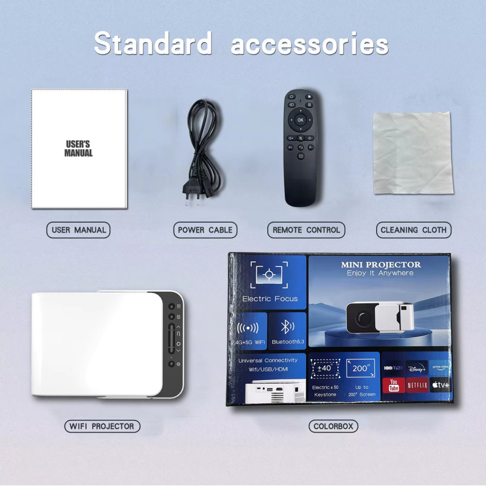 BeamitPoke 4K Portable Projector with WiFi6 and 200