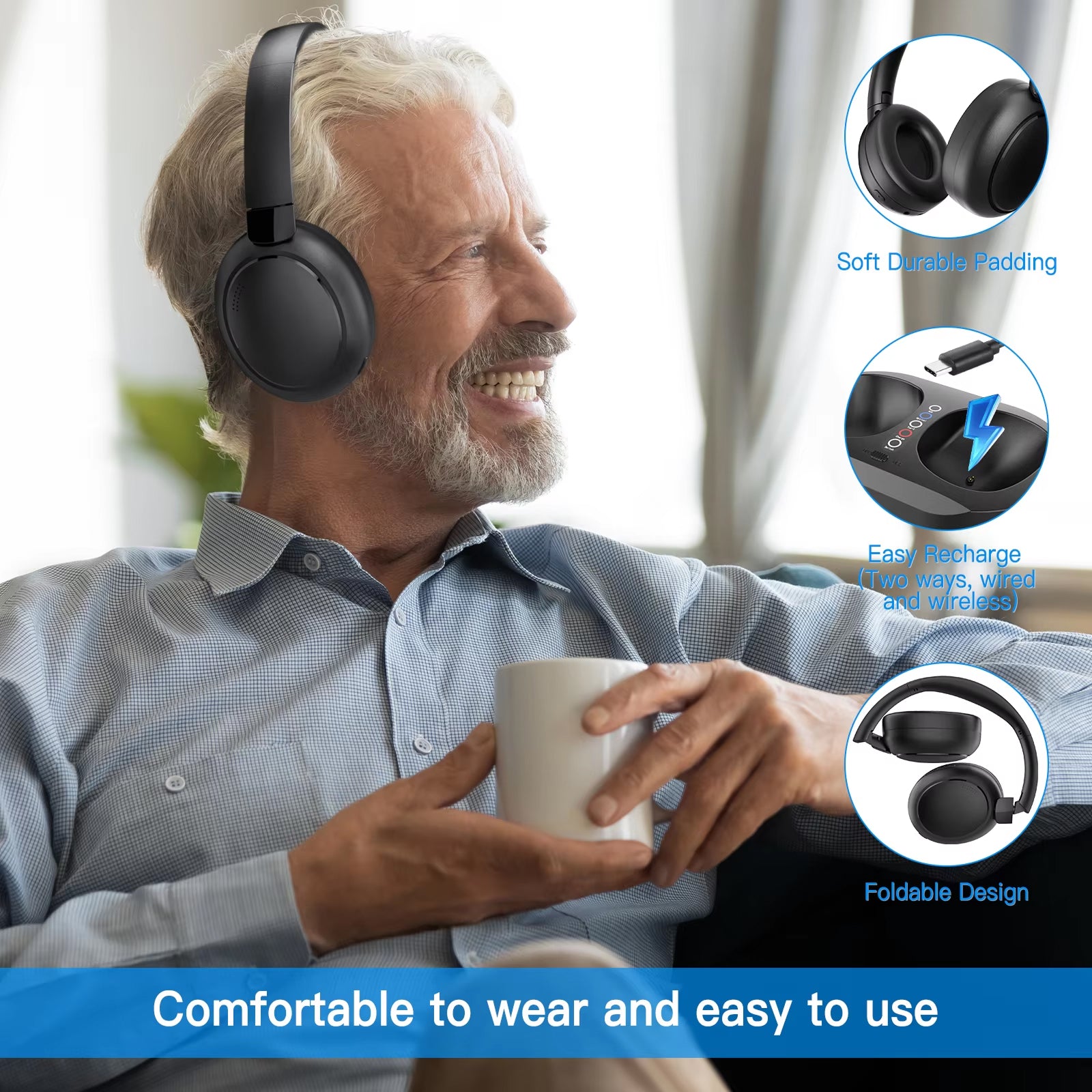 Vyqitro TV Headphones