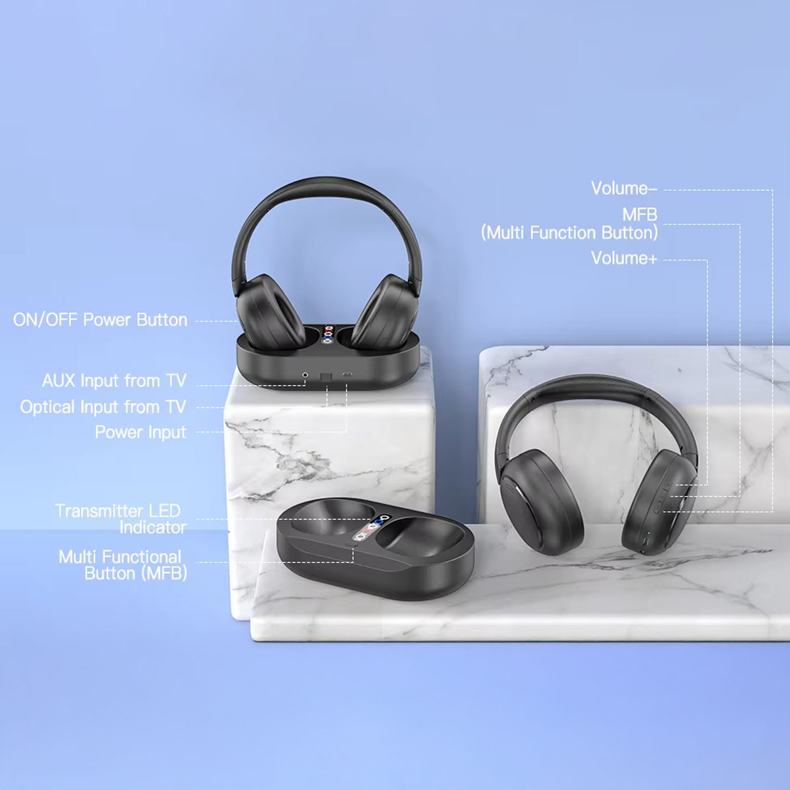 Vyqitro TV Headphones